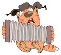 Cat and accordion cartoon Royalty Free Stock Photo