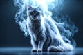 Cat afterlife projection formed by misty vapors