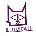 cat all seeing one eye animal logo. Illuminati concept symbol cartoon Royalty Free Stock Photo