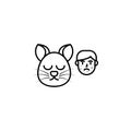 Cat, allergic face icon. Element of problems with allergies icon. Thin line icon for website design and development, app