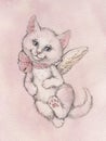 Cat angel flying