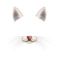 Cat animal face filter template video chat photo effect vector isolated icon Royalty Free Stock Photo