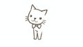 Cat animal video clip drawing cartoon doodle kawaii anime coloring page cute illustration drawing clipart character chibi manga c