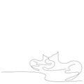 Cat animal on white background line drawi Royalty Free Stock Photo