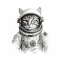 Astronaut Cat Polaroid Print By Dr. Doodles - Hyper-realistic Animal Illustrations On Large Canvas Sizes