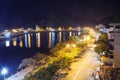 Cat Ba, Vietnam - January 18, 2018: Night view on Halong Bay