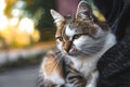 The cat on the background with beautiful bokeh looks into the distance Royalty Free Stock Photo