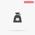 Cat In Bag flat vector icon Royalty Free Stock Photo