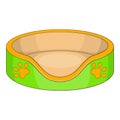 Cat basket bed icon, cartoon style Royalty Free Stock Photo