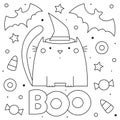 Coloring page. Black and white vector illustration