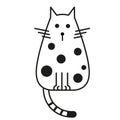 Cat black and white line art illustration Royalty Free Stock Photo