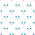 Cat Blue Eye Seamless on White Background Royalty Free Stock Photo