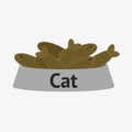 Cat bowl with fish Royalty Free Stock Photo