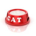 Cat bowl full of milk 3d illustration Royalty Free Stock Photo