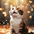 CAT breed SMILING orange white fur playful Royalty Free Stock Photo