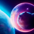 A cat in a bubble plowing the expanses of space