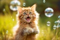 Cat and bubbles Royalty Free Stock Photo