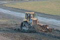 Cat bulldozer on site at work