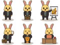 Vector illustration of Cute Rabbit Businessman