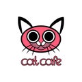 The cat cafe logo vector Royalty Free Stock Photo