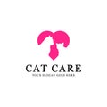 CAT Care, Pet lovers logo inspirations, lovely pet logo brands, logo for your animal care center Royalty Free Stock Photo