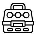 Cat carrier icon outline vector. Animal carrying box