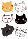 Cat cartoon animal pet paintings, feline kitten kitty isolated illustration