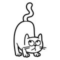 Cat Cartoon character Coloring page Black and white