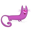 Cartoon funny tabby cat. Vector illustration.