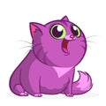 Cartoon pretty purple fat cat