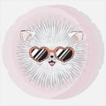 Cartoon round fluffy cat