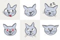 Cat characters. Different emotions. Royalty Free Stock Photo