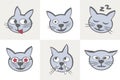 Cat characters. Different emotions.