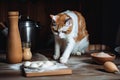 cat chef whisking together ingredients for delicious and nutritious breakfast