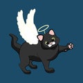 Cat with christmas angel wings and nimbus Royalty Free Stock Photo