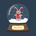 Cat in christmas costume in snowball Royalty Free Stock Photo