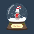 Cat in christmas costume in snowball Royalty Free Stock Photo