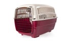 Cat closed inside pet carrier isolated Royalty Free Stock Photo
