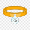 Cat collar icon, cartoon style