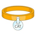 Cat collar icon, cartoon style