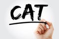 CAT - Computer Assisted Translation acronym with marker, technology concept background