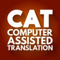 CAT - Computer Assisted Translation acronym, technology concept background Royalty Free Stock Photo