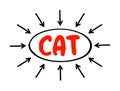 CAT - Computer Assisted Translation is the use of software to assist a human translator in the translation process, acronym