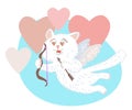 Cat Cupid vector cartoon illustration