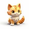 Cat 3d Icon: Cartoon Clay Material With Nintendo Spot Light Royalty Free Stock Photo