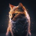 Cat 3d Illustration, dramatic portrait rendering