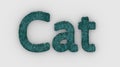 Cat - 3d word azure on white background. render of furry letters. cat pets fur. Pet shop, pet house, pet care emblem logo design