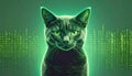 Cat with Digital Background Royalty Free Stock Photo