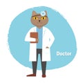 Cat doctor holding the folder in his hands Royalty Free Stock Photo