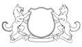 Cat and Dog Crest Coat of Arms Heraldic Shield